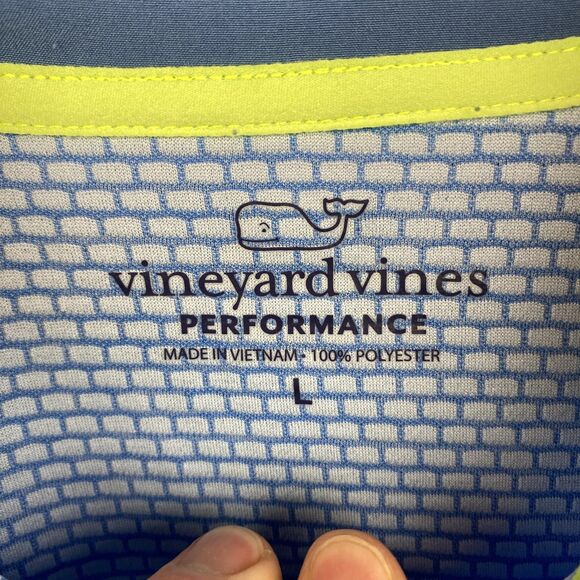 Vineyard Vines Pullover Mens Large Blue Performance 1/4 Zip Sweater Lightweight - Picture 3 of 11